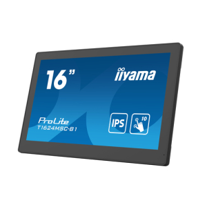 iiyama T1624MSC-B1 pantalla de señalización Panel plano interactivo 39,6 cm (15.6") LCD 450 cd / m² Full HD Negro Pantalla táctil 24/7