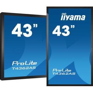 iiyama T4362AS-B1 pantalla de señalización Panel plano interactivo 108 cm (42.5") IPS 500 cd / m² 4K Ultra HD Negro Pantalla táctil Procesador incorporado Android 8.0 24/7 iiyama T4362AS-B1 pantalla de señalización Panel plano interactivo 108 cm (42.5") IPS 500 cd / m² 4K Ultra HD Negro Pantalla táctil Procesador incorporado Android 8.0 24/7