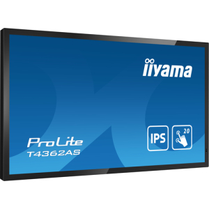 iiyama T4362AS-B1 pantalla de señalización Panel plano interactivo 108 cm (42.5") IPS 500 cd / m² 4K Ultra HD Negro Pantalla táctil Procesador incorporado Android 8.0 24/7 iiyama T4362AS-B1 pantalla de señalización Panel plano interactivo 108 cm (42.5") IPS 500 cd / m² 4K Ultra HD Negro Pantalla táctil Procesador incorporado Android 8.0 24/7