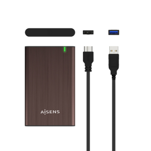 AISENS Caja Externa 2.5" ASE-2525BWN 9.5 mm SATA A USB 3.0/USB 3.1 Gen1, Marron