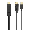AISENS Cable Conversor Activo HDMI 2.0 + USB Alim. a DISPLAYPORT V1.2, HDMI/M-USB/M-DP/M, Negro, 1.8M AISENS Cable Conversor Activo HDMI 2.0 + USB Alim. a DISPLAYPORT V1.2