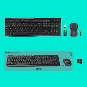 Logitech Wireless Combo MK270 teclado Ratón incluido RF inalámbrico QWERTY Internacional de EE.UU. Negro, Plata Logitech Wireless Combo MK270 teclado Ratón incluido RF inalámbrico QWERTY Internacional de EE.UU. Negro, Plata