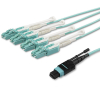 StarTech.com Cable de 1m de Fibra Óptica Dúplex Multimodo MTP(F)/PC a 4x LC/PC Multiconector OM3 - OFNP - Tipo A 8F - 50/125µm LOMMF - Redes de 40G - Baja Pérdida de Inserción -MPO