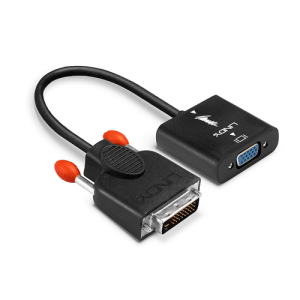 Lindy 38189 adaptador de cable de vídeo 0,1 m DVI-D VGA (D-Sub) Negro