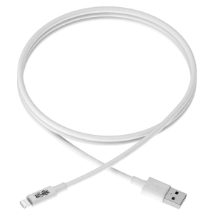 Eaton triplitte USB-A to Lightning Sync/Charge Cable, MFi Certified - White, M/M, USB 2.0, 6 ft. (1.83 m) Certificado MFi - Blanco