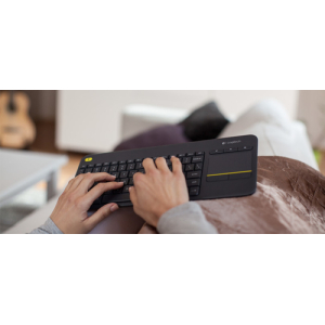 Logitech K400 Plus Tv teclado RF inalámbrico QWERTZ Alemán Negro