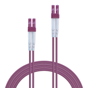 Alternative view of Lindy 46340 cable de fibra optica 1 m LC OM4 Violeta