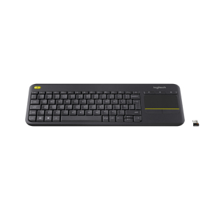 Logitech K400 Plus Tv teclado RF inalámbrico AZERTY Belga Negro