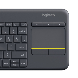 Logitech K400 Plus Tv teclado RF inalámbrico AZERTY Belga Negro