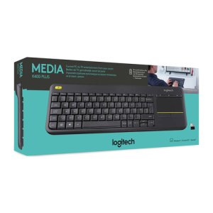 Logitech K400 Plus Tv teclado RF inalámbrico AZERTY Belga Negro