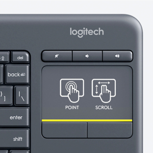 Logitech K400 Plus Tv teclado RF inalámbrico QWERTZ Suizo Negro