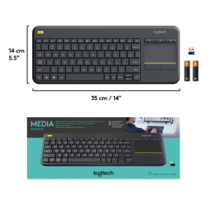 Logitech K400 Plus Tv teclado RF inalámbrico QWERTZ Suizo Negro