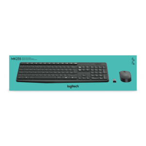 Logitech MK235 teclado Ratón incluido USB QWERTZ Alemán Gris