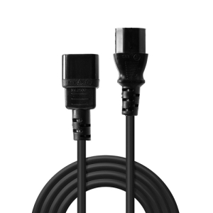 Alternative view of Lindy 30321 cable de transmisión Negro 1 m C14 acoplador C13 acoplador