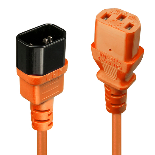 Lindy 30475 cable de transmisión Naranja 2 m C13 acoplador C14 acoplador