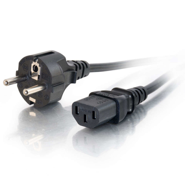 C2G Cable de alimentación europeo 16 AWG de 1 m (IEC320C13 a CEE7/7)