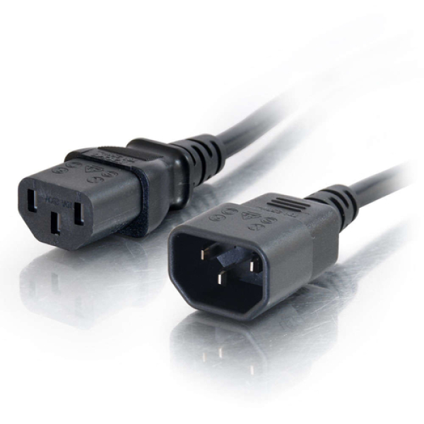 C2G Alargo de cable de alimentación de ordenador de 1 m 18 AWG (IEC320C13 a IEC320C14)