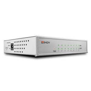 Lindy 25045 switch Gestionado Gigabit Ethernet (10/100/1000) Energía sobre Ethernet (PoE) Plata