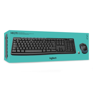 Logitech Wireless Combo MK270 teclado Ratón incluido USB AZERTY Belga Negro