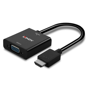 Lindy 38291 adaptador de cable de vídeo 0,1 m HDMI tipo A (Estándar) VGA (D-Sub) Negro