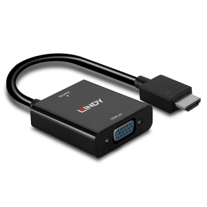 Lindy 38291 adaptador de cable de vídeo 0,1 m HDMI tipo A (Estándar) VGA (D-Sub) Negro