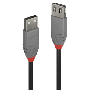 Lindy 36703 cable USB 2 m USB 2.0 USB A Negro