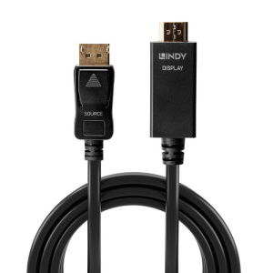 Alternative view of Lindy 36924 adaptador de cable de vídeo 5 m DisplayPort HDMI tipo A (Estándar) Negro