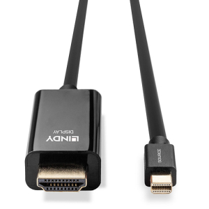 Lindy 36928 adaptador de cable de vídeo 3 m Mini DisplayPort HDMI tipo A (Estándar) Negro