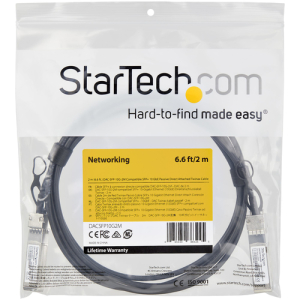 StarTech.com Cable de 2m Twinax SFP+ a SFP+ con Conexión Directa 10GbE- Compatible con DAC-SFP-10G-2M de Dell EMC - Cobre - DAC Transceptor/Mini GBIC Pasivo de Bajo Poder 10 Gbps StarTech.com Cable de 2m Twinax SFP+ a SFP+ con Conexión Directa 10GbE- Compatible con DAC-SFP-10G-2M de Dell EMC - Cobre - DAC Transceptor/Mini GBIC Pasivo de Bajo Poder 10 Gbps