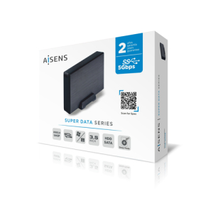 AISENS Caja externa 3,5" ASE-3530B SATA a USB 3.0/USB 3.1 Gen1, Negra