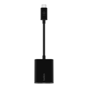 Belkin Connect Audio + Charge - Adaptador de carga/auriculares USB-C a USB-C - 24 pin USB-C macho a 24 pin USB-C hembra - 14 m - negro - USB Power Delivery (60W) Belkin Connect Audio + Charge - Adaptador de carga/auriculares USB-C a USB-C - 24 pin USB-C macho a 24 pin USB-C hembra - 14 m - negro - USB Power Delivery (60W)