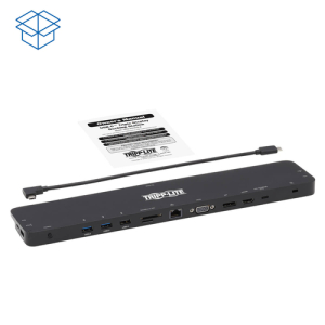 Tripp Lite U442-DOCK7D-B Estación de Conexión USB C, Pantalla Triple - 4K HDMI y DP, VGA, USB 3.2 Gen 1, Hub USB A y USB C, GbE, Carga PD de 100W, Negro Tripp Lite U442-DOCK7D-B Estación de Conexión USB C, Pantalla Triple - 4K HDMI y DP, VGA, USB 3.2 Gen 1, Hub USB A y USB C, GbE, Carga PD de 100W, Negro