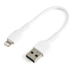 StarTech.com Cable Resistente USB-A a Lightning de 15 cm Blanco - Cable de Sincronización y Carga USB Tipo A a Lightning con Fibra de Aramida Resistente - Certificado MFi de Apple - para iPad/iPhone 12 StarTech.com Cable Resistente USB-A a Lightning de 15 cm Blanco - Cable de Sincronización y Carga USB Tipo A a Lightning con Fibra de Aramida Resistente - Certificado MFi de Apple - para iPad/iPhone 12