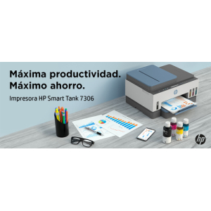 HP Smart Tank Impresora multifunción 7306, Impresión, escaneado, copia, AAD y Wi-Fi, AAD de 35 hojas; Escanear a PDF; Impresión a doble cara