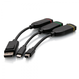 C2G Anillo universal de adaptadores HDMI® de 4K con Mini DisplayPort™, DisplayPort y USB-C® con códigos de color C2G Anillo universal de adaptadores HDMI® de 4K con Mini DisplayPort™, DisplayPort y USB-C® con códigos de color
