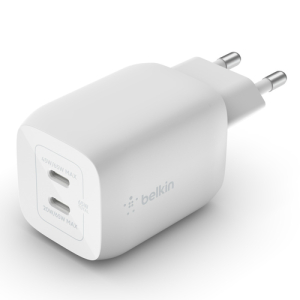 Belkin BOOST CHARGE PRO GaN - Adaptador de corriente - tecnología PPS y GaN - 65 vatios - Fast Charge, PD 3.0 - 2 conectores de salida (2 USB-C) - blanco Belkin BOOST CHARGE PRO GaN - Adaptador de corriente - tecnología PPS y GaN - 65 vatios - Fast Charge, PD 3.0 - 2 conectores de salida (2 USB-C) - blanco