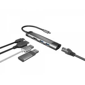 ADAPTADOR 5 IN 1 USB-C  NATEC FOWLER GO 2X USB 3.0 HUB