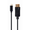 CABLE ADAPTADOR USB TIPO-C A DISPLAYPORT 4K 15 CM NEGRO