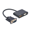 ADAPTADOR GEMBIRD VGA MACHO / HDMI HEMBRA + VGA HEMBRA BLACK CABLE ADAPTADOR VGA A HDMI VGA 0 15 M NEGRO