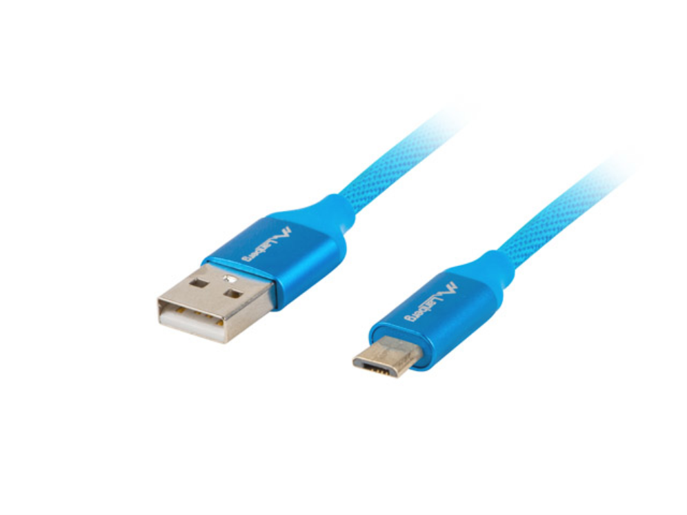 CABLE USB LANBERG 2.0 MACHO/MICRO USB MACHO QUICK CHARGE 3.0 1M AZUL CABLE USB LANBERG 2.0 MACHO/MICRO USB MACHO QUICK CHARGE 3.0 1M AZUL