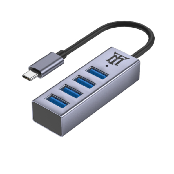 Maillon Technologique Premium MTHUB4 hub de interfaz USB 3.2 Gen 2 (3.1 Gen 2) Type-C 5 Mbit/s Aluminio