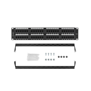 PATCH PANEL LANBERG 48 PUERTOS 2U 19? CAT.6 NEGRO