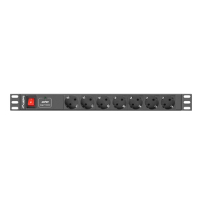 REGLETA LANBERG 1U 10A 7X SCHUKO RACK 19" 2M NEGRO C14