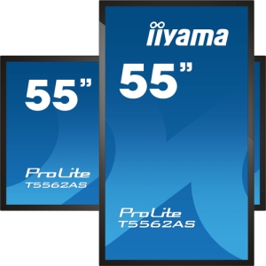 iiyama T5562AS-B1 pantalla de señalización Panel plano interactivo 138,7 cm (54.6") VA 500 cd / m² 4K Ultra HD Negro Pantalla táctil Procesador incorporado Android 8.0 24/7