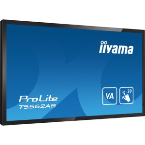 iiyama T5562AS-B1 pantalla de señalización Panel plano interactivo 138,7 cm (54.6") VA 500 cd / m² 4K Ultra HD Negro Pantalla táctil Procesador incorporado Android 8.0 24/7