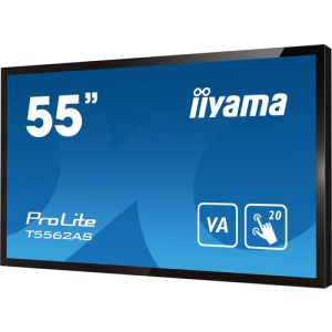 iiyama T5562AS-B1 pantalla de señalización Panel plano interactivo 138,7 cm (54.6") VA 500 cd / m² 4K Ultra HD Negro Pantalla táctil Procesador incorporado Android 8.0 24/7