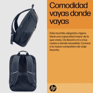 HP Mochila para portátil Travel de 15,6 pulgadas y 18 litros, color gris