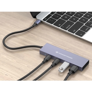 Conceptronic HUBBIES13G hub de interfaz USB 3.2 Gen 2 (3.1 Gen 2) Type-C 10000 Mbit/s Gris