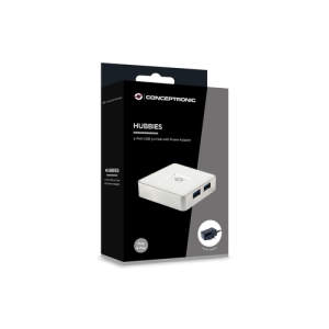 Conceptronic HUBBIES03W hub de interfaz USB 3.2 Gen 1 (3.1 Gen 1) Micro-B 5000 Mbit/s Blanco