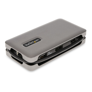 StarTech.com Adaptador Multipuertos USB-C - HDMI/DP 4K a 60Hz - Hub Ladrón USB de 3 Puertos - Power Delivery de Paso de 100W - GbE - Docking Station USB Tipo C de Viajes - Cable de 30cm
